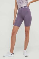 adidas Performance pantaloni scurți de antrenament Techfit culoarea violet, cu imprimeu, high waist IU1850 PPYH-SZD04P_45X