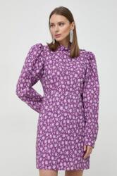 Custommade rochie din bumbac culoarea violet, mini, evazati PPYH-SUD04O_44X