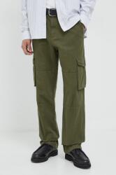 Les Deux pantaloni de bumbac culoarea verde, drept PPYH-SPM016_91X