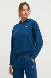 DKNY bluza femei, culoarea albastru marin, cu glugă, cu imprimeu PPYH-BLD01D_59X