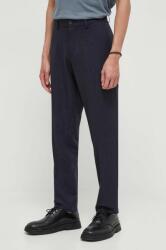 Les Deux pantaloni din lana culoarea albastru marin, drept PPYH-SPM017_59X