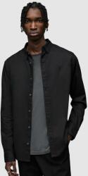 AllSaints camasa barbati, culoarea negru, cu guler button-down, regular 99KK-KDM085_99X