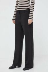 Herskind pantaloni femei, culoarea negru, drept, high waist PPYH-SPD02W_99X