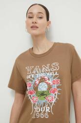 Vans tricou din bumbac femei, culoarea maro PPYH-TSD1E4_88X (VN000GCSYJ21)