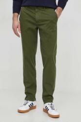 Benetton pantaloni barbati, culoarea verde, drept PPYH-SPM0CA_77X