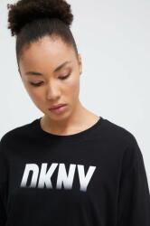 DKNY tricou din bumbac femei, culoarea negru PPYH-TSD016_99X