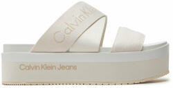 Calvin Klein Jeans Şlapi Calvin Klein Jeans Flatform Sandal Webbing In Mr YW0YW01361 Off White YBR