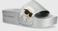 Karl Lagerfeld papuci KONDO MAXI femei, culoarea argintiu, cu platforma, KL80805N PPYH-KLD068_SLV
