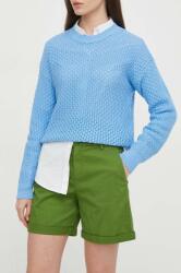 United Colors of Benetton pantaloni scurti femei, culoarea verde, neted, high waist PPYH-SZD0BA_77X