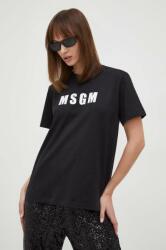 MSGM tricou din bumbac femei, culoarea negru 3641MDM92.247002 PPYH-TSD0TK_99X