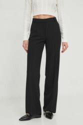 Sisley pantaloni femei, culoarea negru, drept, high waist PPYH-SPD0OL_99X