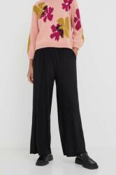 Samsoe Samsoe pantaloni femei, culoarea negru, lat, high waist PPYY-SPD0FD_99X