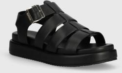 Barbour sandale de piele Charlene femei, culoarea negru, cu platforma, LFO0685BK11 PPYH-OBD17J_99X