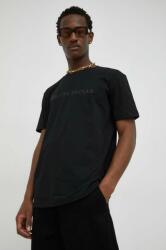 Bruuns Bazaar tricou din bumbac Gus culoarea negru, cu imprimeu PPYX-TSM191_99X