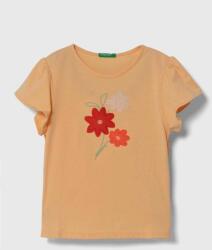 Benetton tricou de bumbac pentru copii culoarea portocaliu PPYH-TSG0B4_20X