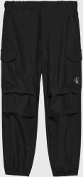 Calvin Klein pantaloni copii culoarea negru, neted PPYH-SPB07Y_99X