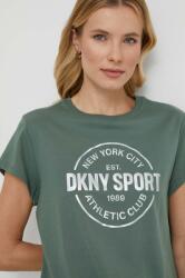DKNY tricou din bumbac femei, culoarea verde PPYH-TSD017_78X