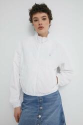 Tommy Jeans geacă femei, culoarea alb, de tranziție DW0DW18139 PPYH-KUD0PU_00X