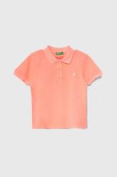 Benetton tricouri polo din bumbac pentru copii culoarea roz, cu imprimeu PPYH-POB013_30X