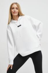 DKNY bluza femei, culoarea alb, cu glugă, neted PPYH-BLD01B_00X
