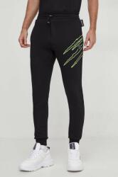 Plein Sport pantaloni de trening culoarea negru, cu imprimeu PPYH-SPM03L_99A