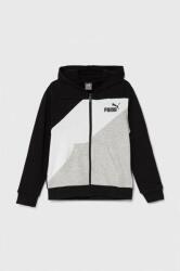 PUMA bluza copii PUMA POWER Colorblock Full-Zip TR culoarea negru, cu glugă, modelator PPYH-BLK056_99X