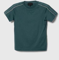Giorgio Armani tricou din bumbac culoarea turcoaz, cu imprimeu PPYH-TSB099_66X