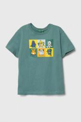 Benetton tricou de bumbac pentru copii culoarea verde, cu imprimeu PPYH-TSB09H_79X