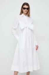 KARL LAGERFELD rochie din bumbac culoarea alb, midi, evazati PPYH-SUD0KE_00X