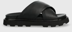 Ugg slapi de piele Capitelle Crossband femei, culoarea negru, 1152672 PPYH-KLD0IO_99X (1152672.BLK)