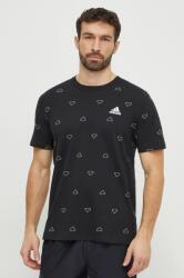 Adidas tricou din bumbac bărbați, culoarea negru, cu imprimeu IS1826 PPYH-TSM0DR_99X