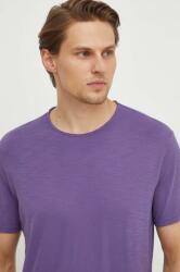 United Colors of Benetton tricou din bumbac barbati, culoarea violet, neted PPYH-TSM0UO_45X