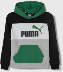 PUMA bluza copii ESS BLOCK TR B culoarea verde, cu glugă, modelator PPYH-BLK058_77X