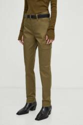 G-Star Raw pantaloni femei, culoarea verde, mulata, high waist PPYH-SPD02T_78X