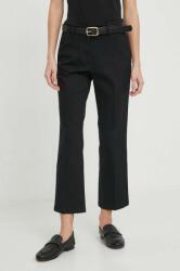 Sisley pantaloni femei, culoarea negru, drept, medium waist PPYH-SPD0OO_99X