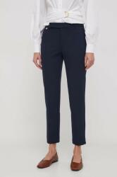 Lauren Ralph Lauren Lauren Ralph pantaloni femei, culoarea bleumarin, mulată, high waist 200758961 PPYH-SPD03J_59X