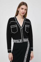 Karl Lagerfeld cardigan din amestec de lana culoarea negru, light PPYX-SWD0OK_99X
