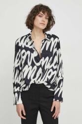Sisley camasa femei, culoarea negru, cu guler clasic, regular PPYH-KDD0DR_99X