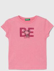 Benetton tricou de bumbac pentru copii culoarea roz PPYH-TSG07D_30X
