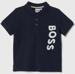 HUGO BOSS tricouri polo din bumbac pentru bebeluși culoarea albastru marin, cu imprimeu PPYH-POB00E_59X