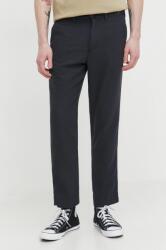 Abercrombie & Fitch pantaloni din amestec de in culoarea negru, cu fason chinos PPYH-SPM0J6_99X