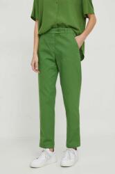 United Colors of Benetton pantaloni femei, culoarea verde, drept, high waist PPYH-SPD0O0_77X