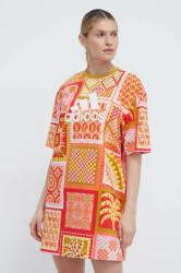 Adidas rochie din bumbac Farm Rio culoarea portocaliu, mini, drept IQ4507 PPYH-SUD0GE_22X