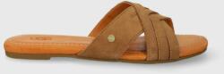 Ugg papuci din piele Kenleigh Slide femei, culoarea maro, 1142710 PPYH-KLD0IK_82X