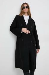 KARL LAGERFELD palton de lana culoarea negru, de tranzitie, cu doua randuri de nasturi PPYH-KPD01S_99X