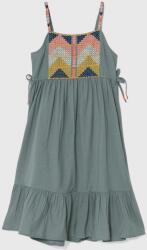 Zippy rochie cu amestec de in pentru copii culoarea turcoaz, midi, evazati PPYH-SUG0KL_65X