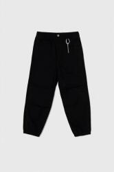 Benetton pantaloni de bumbac pentru copii culoarea negru, neted PPYH-SPB03N_99X