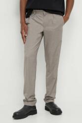 Bruuns Bazaar pantaloni barbati, culoarea bej, drept PPYH-SPM0LA_08X