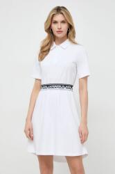 KARL LAGERFELD rochie din bumbac culoarea alb, mini, evazati PPYH-SUD265_00X