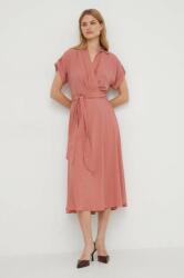 Ralph Lauren Lauren Ralph rochie culoarea roz, midi, evazați 250909427 PPYH-SUD05N_30X